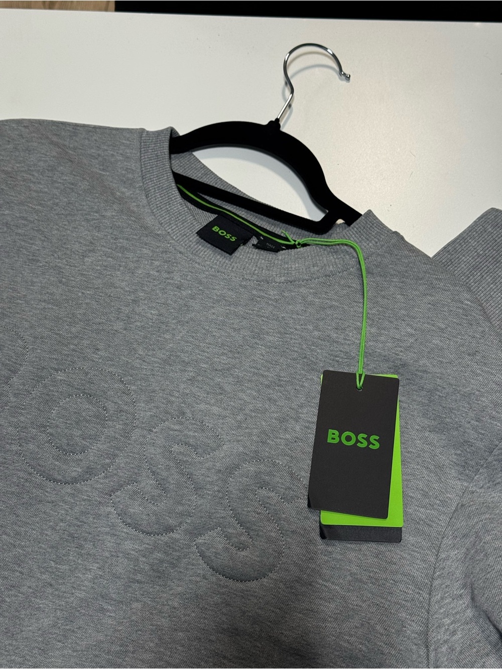 Boss Men’s Grey Crewneck Sweatshirt with Subtle Logo Detail